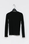 BASERANGE Long Sleeve T-Shirt TTML Collection Ribbed Cotton Portugal BAS- TTML-RB-000-HEI Black